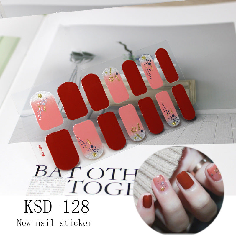 Gradient Nail Sticker 3D Fluorescent Color Nail Polish Film