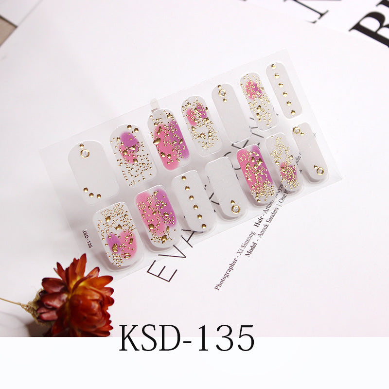Gradient Nail Sticker 3D Fluorescent Color Nail Polish Film