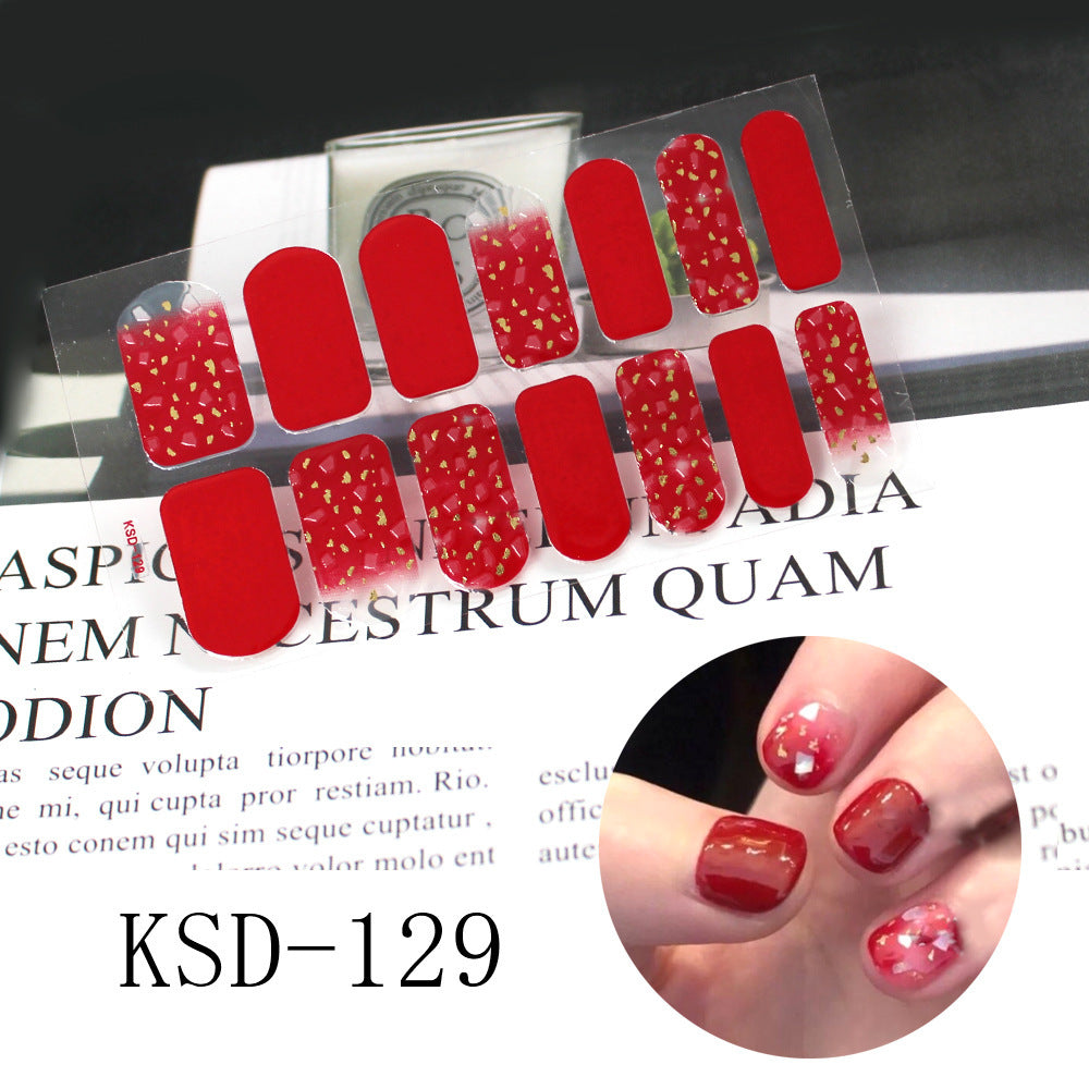 Gradient Nail Sticker 3D Fluorescent Color Nail Polish Film