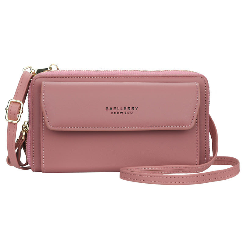 Ladies Long Wallet Double Zipper Large Capacity Diagonal Bag Hanzuva