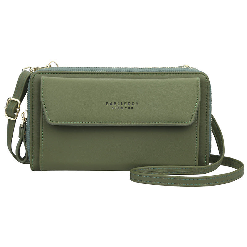Ladies Long Wallet Double Zipper Large Capacity Diagonal Bag Hanzuva