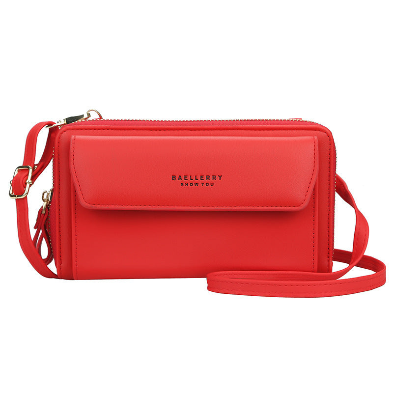Ladies Long Wallet Double Zipper Large Capacity Diagonal Bag Hanzuva