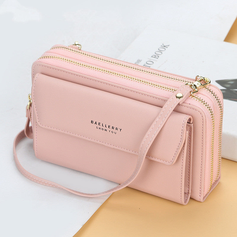 Ladies Long Wallet Double Zipper Large Capacity Diagonal Bag Hanzuva