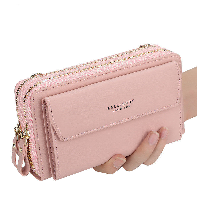 Ladies Long Wallet Double Zipper Large Capacity Diagonal Bag Hanzuva