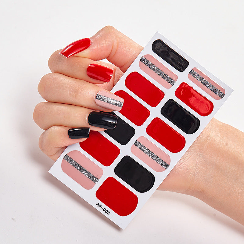 Trendy Nail Polish Film Nail Sticker Waterproof Letter Nail Sticker Full Sticker