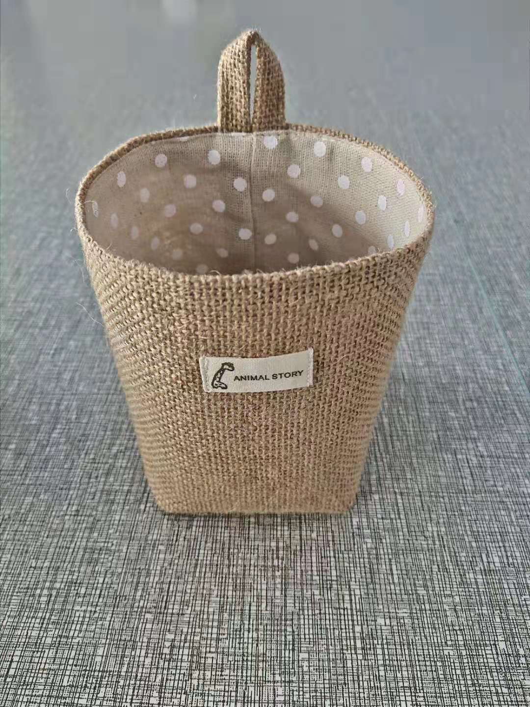 Cotton And Linen Creative Storage Hanging Bag Wall Behind The Door Desktop Debris Jute Storage Bag Hanzuva