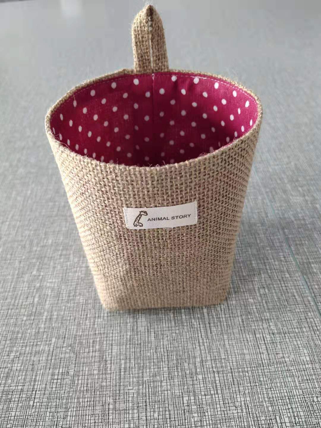 Cotton And Linen Creative Storage Hanging Bag Wall Behind The Door Desktop Debris Jute Storage Bag Hanzuva