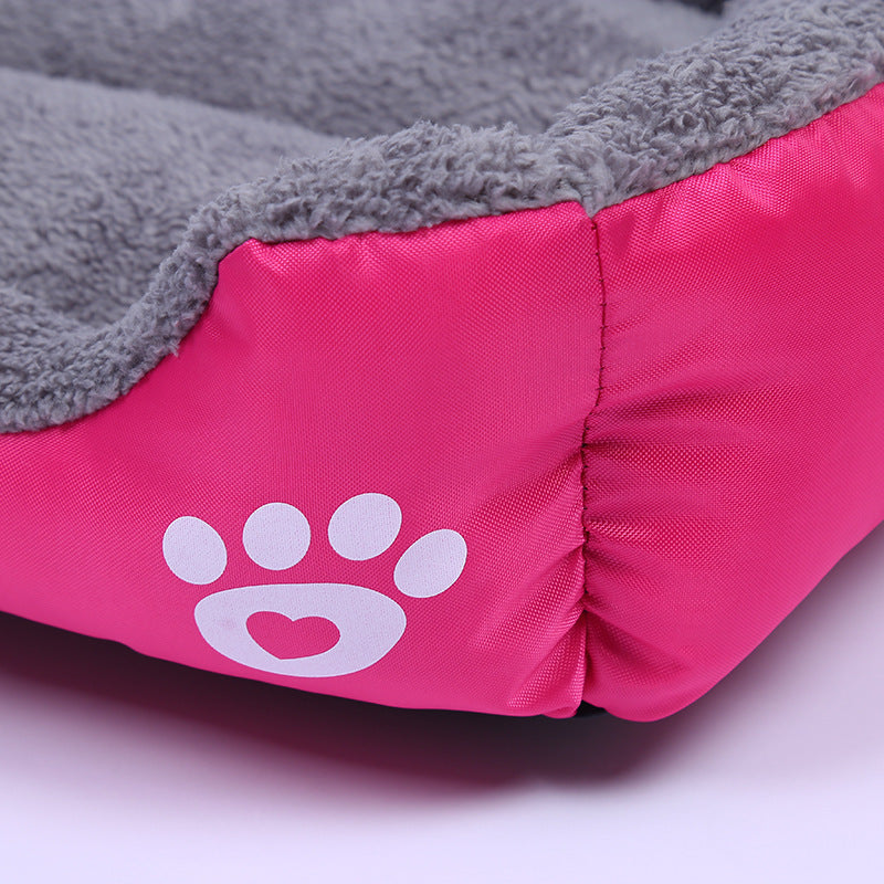 Dog Kennel Four Seasons Universal Footprint Cotton Wool Pet Kennel Candy Color Square Kennel Mats Universal Cross-Border Supply For Large, Medium And Small Dogs