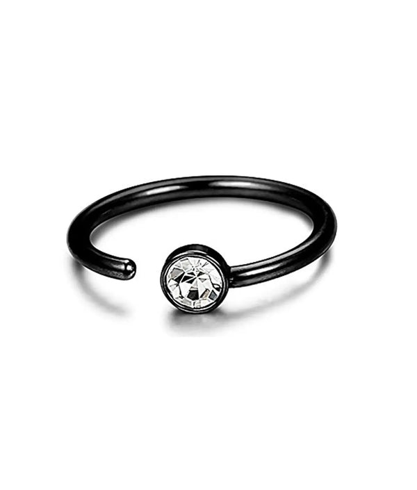 Human Body Piercing C-Shaped Stainless Steel Rhinestone Nose Ring Hanzuva