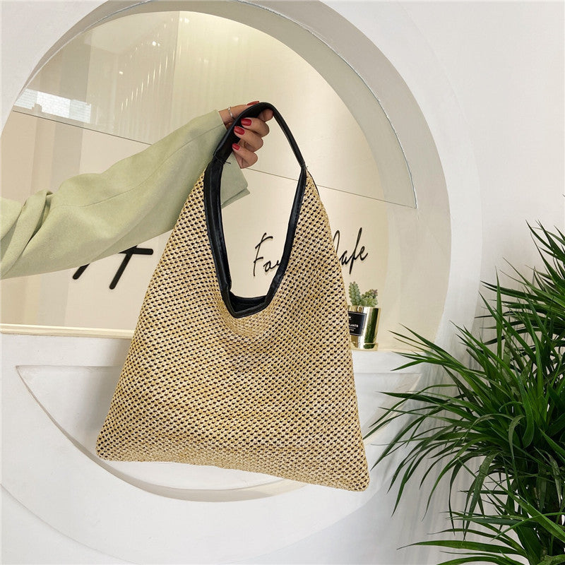 Fashion Rattan Women Shoulder Bags Wikcer Woven Female Handbags Large Capacity Summer Beach Straw Bags Casual Totes Hanzuva