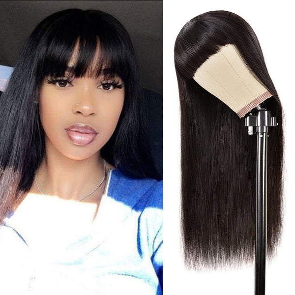 Qi Bangs Headgear Upside Down Real Human Hair Hanzuva