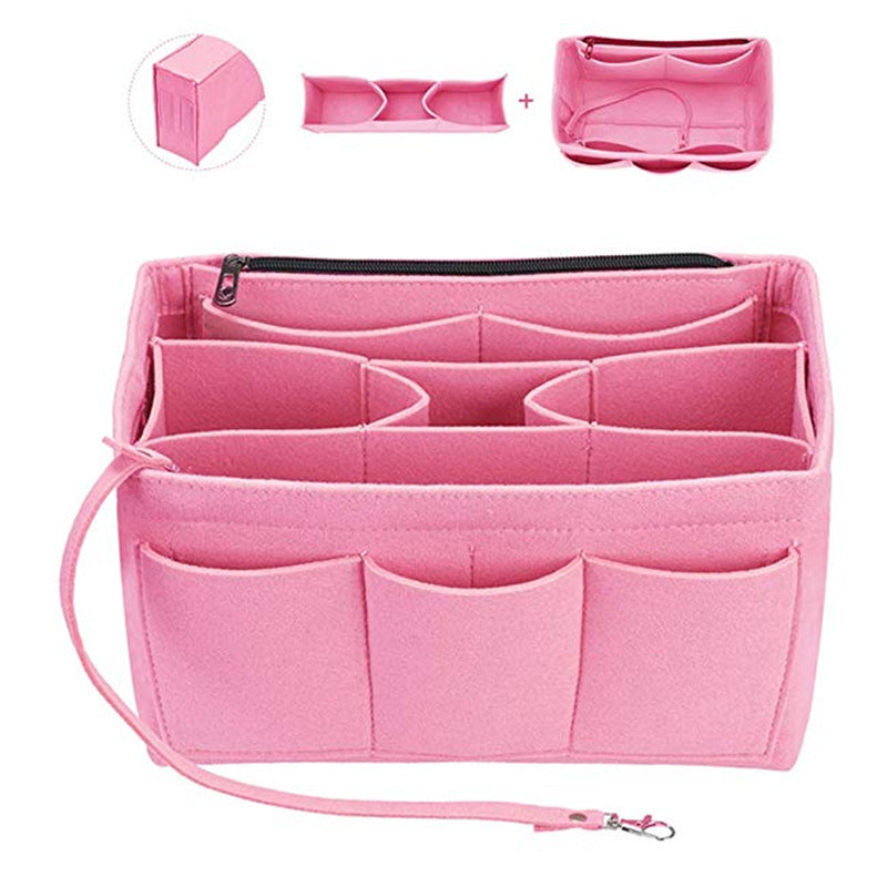 Cross-Border Felt Cosmetic Bag Multi-Function Large-Capacity Bag Middle Bag Travel Wash Felt Storage Bag Hanzuva