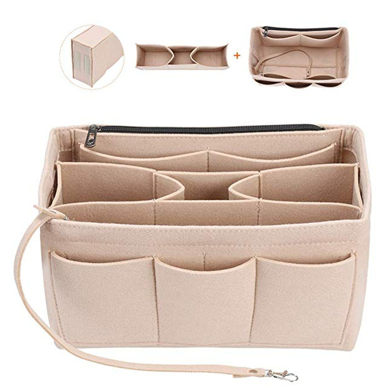 Cross-Border Felt Cosmetic Bag Multi-Function Large-Capacity Bag Middle Bag Travel Wash Felt Storage Bag Hanzuva