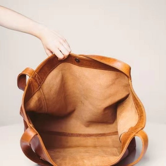 Large Capacity Oil Wax Tote Bags for Women Shoulder Bag Hanzuva