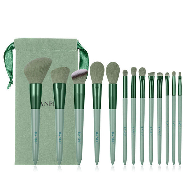 Beauty Brush Set Four Seasons Green 13 Makeup Brush Set Fix Quick-Drying Fiber Soft Hhair Wizard Of Oz Hanzuva
