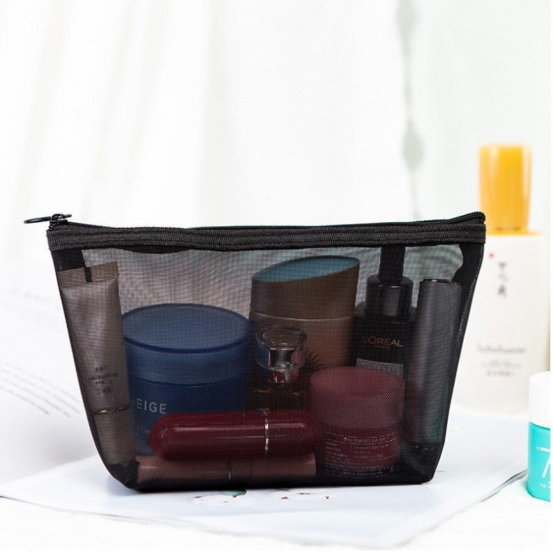 Portable Travel Toiletry Bag Transparent Mesh Toiletry Bag Hanzuva