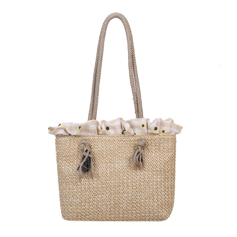 Fashion Women's Summer Straw Bag Tote Shoulder Bags Large Wicker Woven HandBag Female New Braided Raffia Pouch Beach Bag Hanzuva