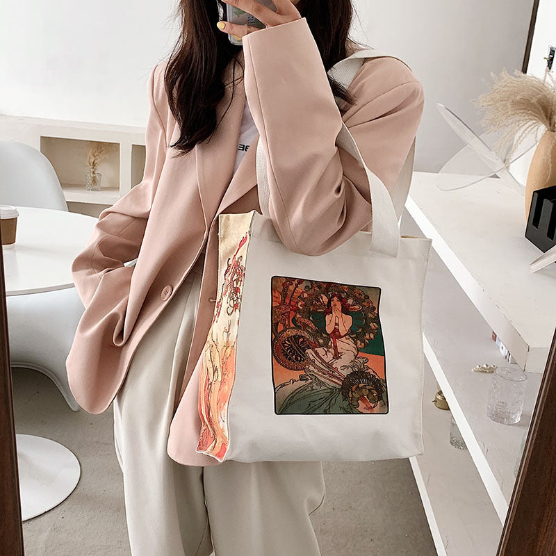 Creative Canvas Bag One-Shoulder Portable Shopping