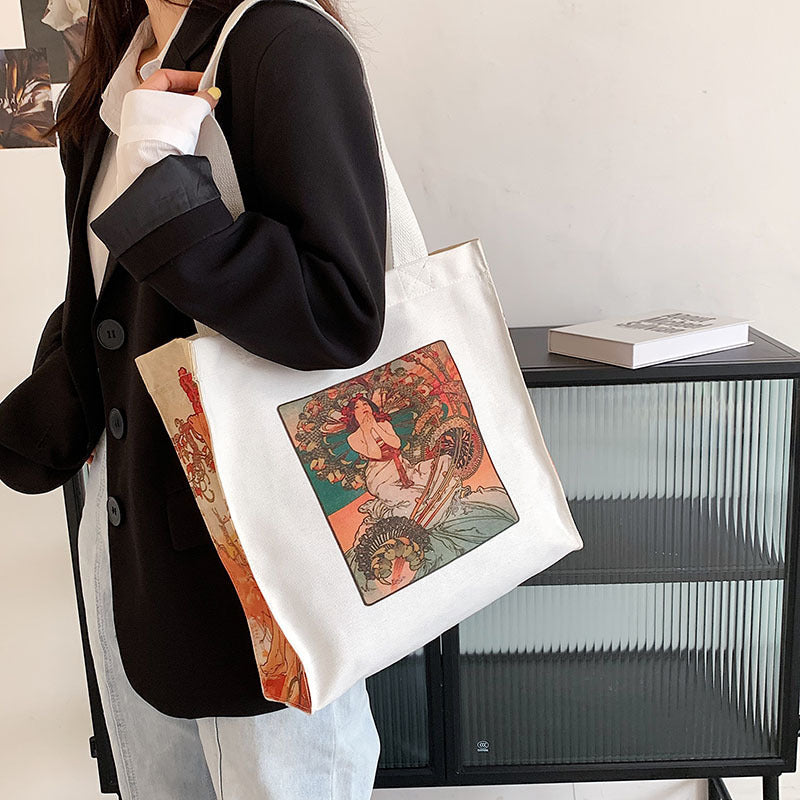 Creative Canvas Bag One-Shoulder Portable Shopping