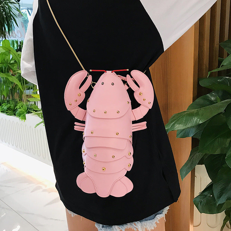 Crayfish Bag Cute Small Bag Female New Trendy Cute Messenger Bag Korean Version Of Personality Trendy Girl Bungee Bag