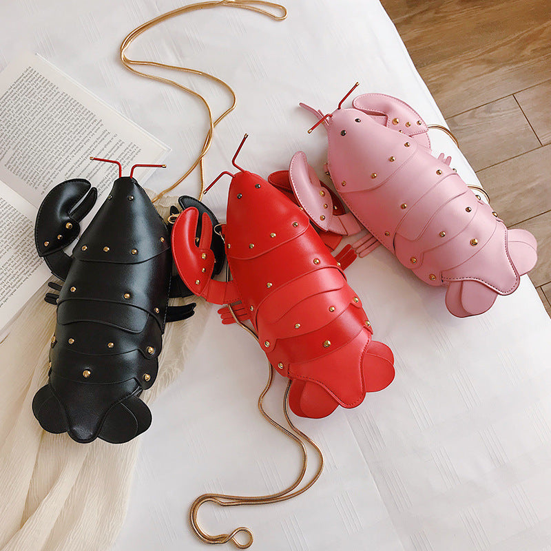 Crayfish Bag Cute Small Bag Female New Trendy Cute Messenger Bag Korean Version Of Personality Trendy Girl Bungee Bag