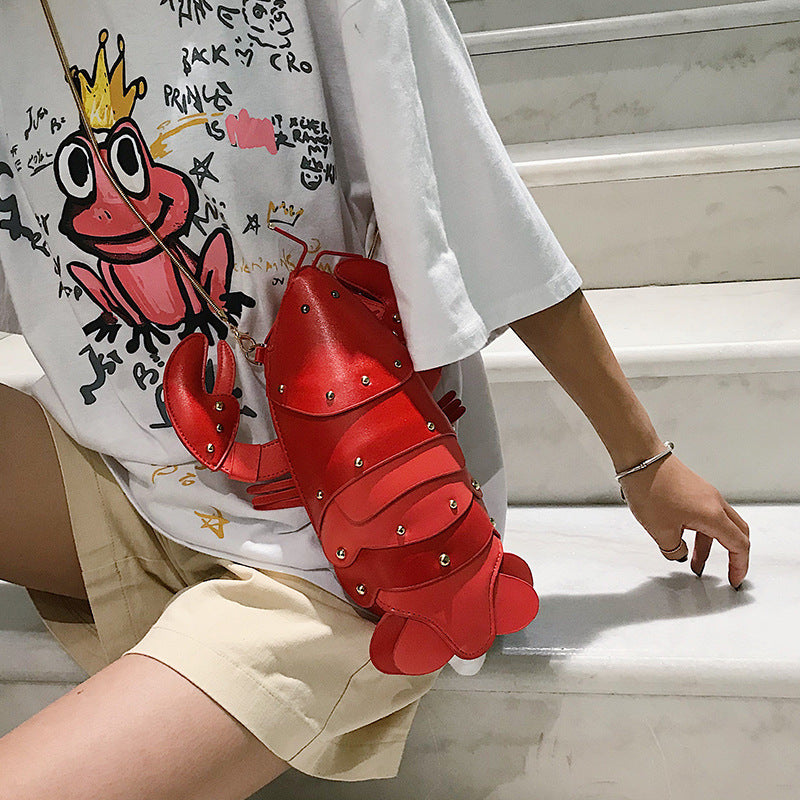 Crayfish Bag Cute Small Bag Female New Trendy Cute Messenger Bag Korean Version Of Personality Trendy Girl Bungee Bag