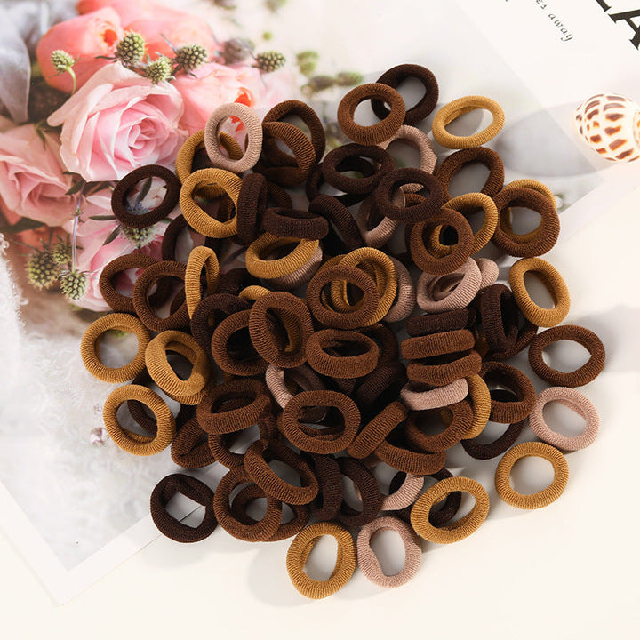 100 Small Towel Ring Bags Korean Candy Color High Elasticity Hair Accessories Head Rope 2Cm Hanzuva