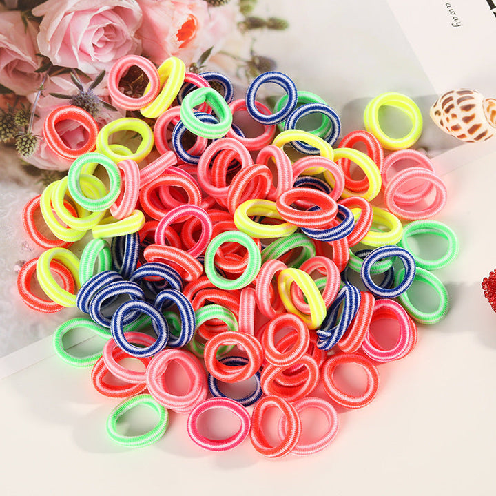 100 Small Towel Ring Bags Korean Candy Color High Elasticity Hair Accessories Head Rope 2Cm Hanzuva