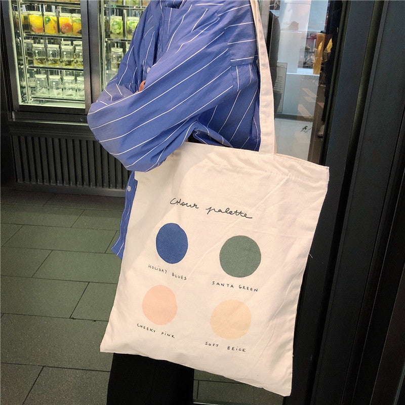 Women Canvas Tote Shopper Bags Ladies Casual Cotton Cloth Shoulder Bag Eco Reusable Shopping Bag Fashion Cute Girl Beach Travel Hanzuva