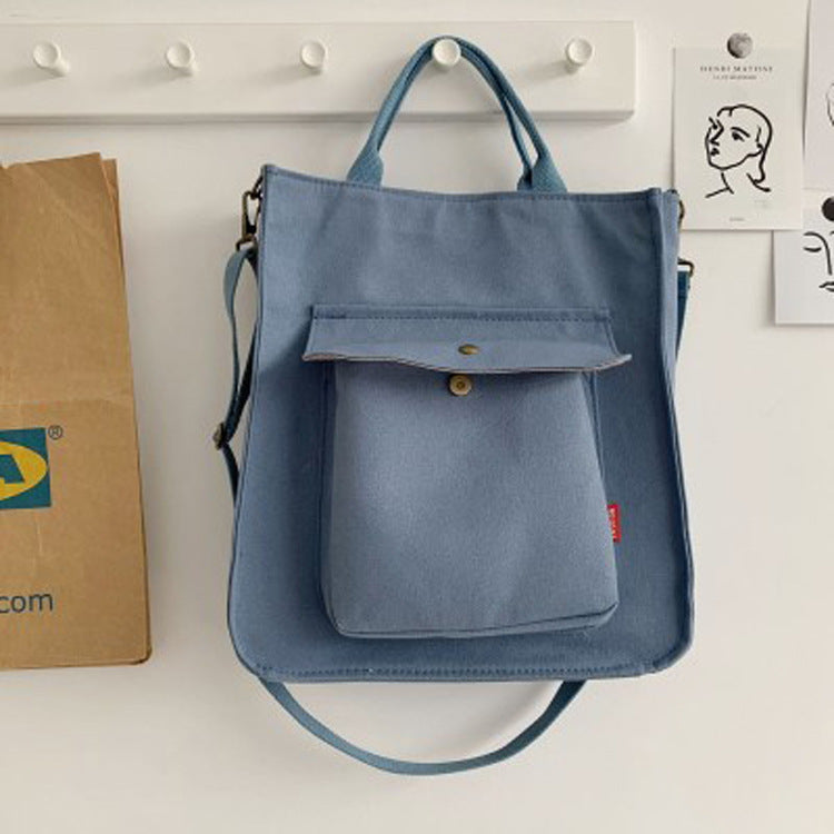 New Corduroy Messenger Bag Female Korean Student Canvas Bag Large-Capacity Literary And Artistic Simple Canvas Handbag