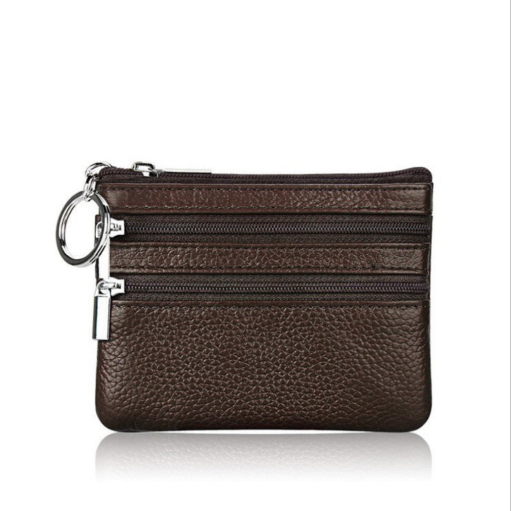 Porte-cartes En Simili Cuir Double Zippe