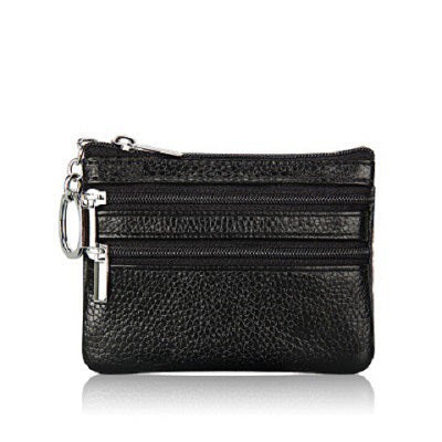 Porte-cartes En Simili Cuir Double Zippe