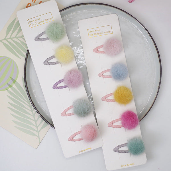Children'S Hair Ball Hairpin Candy Color Mini Princess Hair Card Bangs Hair Accessories Hanzuva