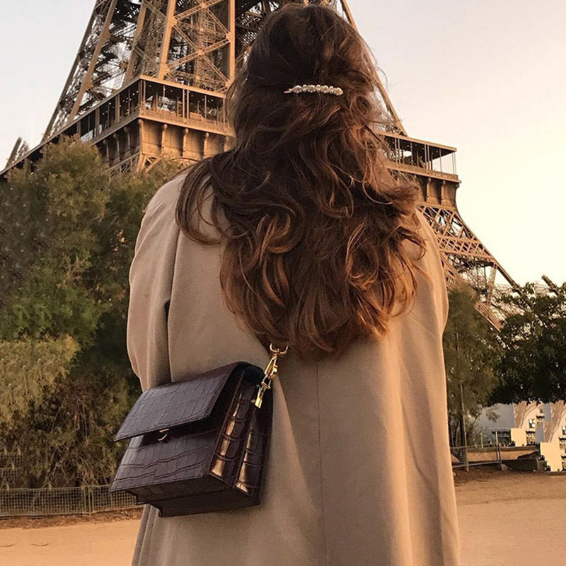 Textured Shoulder Bag With Wide Straps