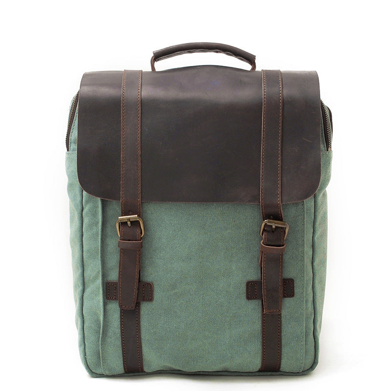 European And American Retro Literary Backpack Vertical Square Canvas Large Capacity Travel Bag