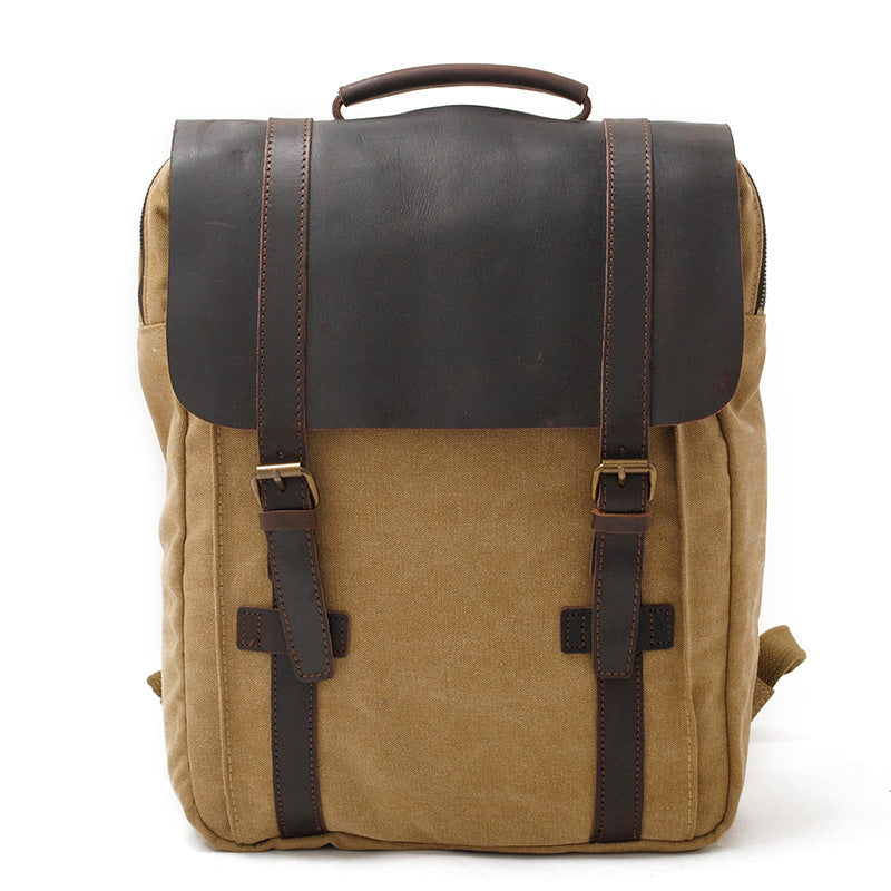 European And American Retro Literary Backpack Vertical Square Canvas Large Capacity Travel Bag