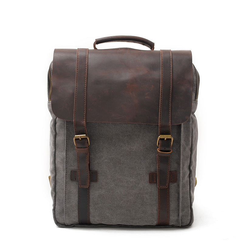 European And American Retro Literary Backpack Vertical Square Canvas Large Capacity Travel Bag