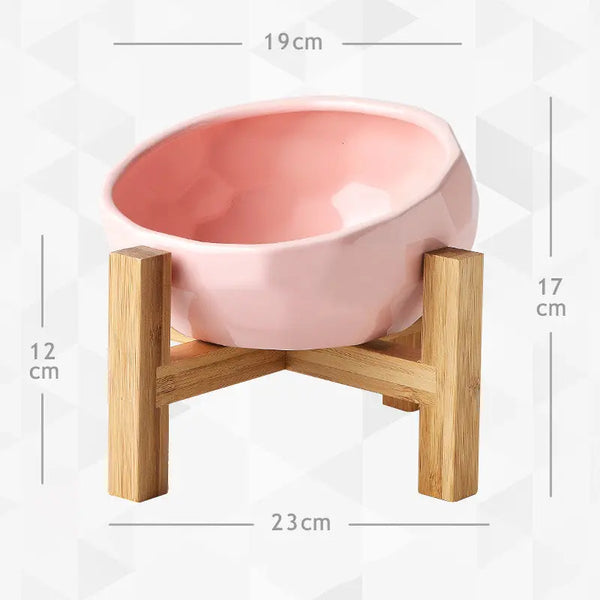 Yuanmiao Cat Bowl Ceramic Cat Food Bowl Protect Cervical Spine Cat Double Bowl Dog Water Bowl Food Bowl Dog Bowl Pet Bowl Hanzuva