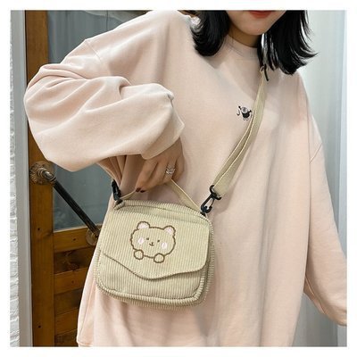 Korea Ins Vintage Bear Girl Messenger Bag