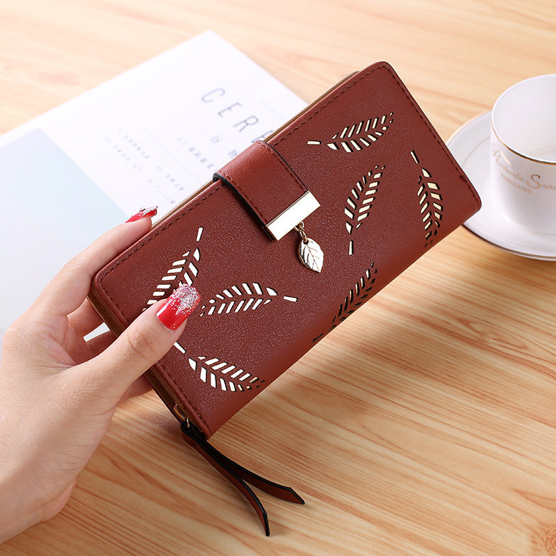 Women's wallet hollow leaf card package Hanzuva