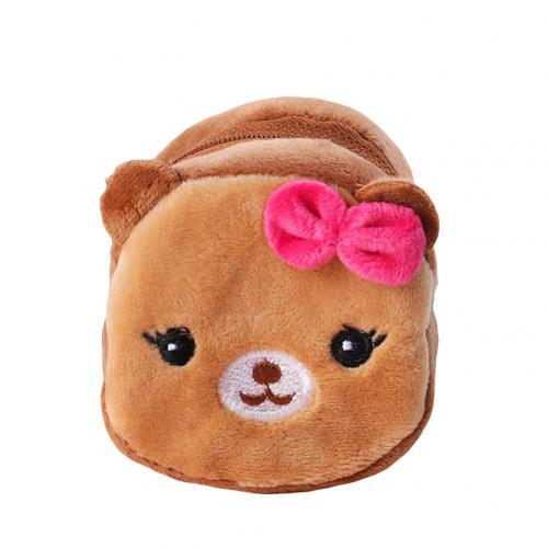 Cartoon Cute Animal Pattern Plush Cube Ladies Small Zipper Coin Purse