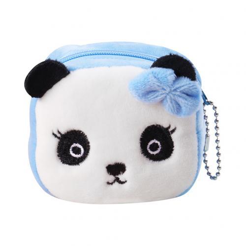 Cartoon Cute Animal Pattern Plush Cube Ladies Small Zipper Coin Purse