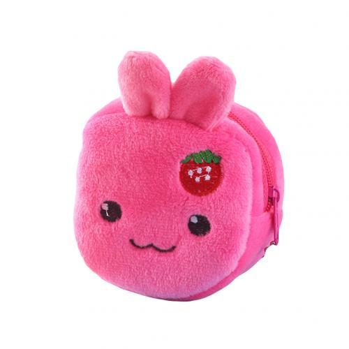 Cartoon Cute Animal Pattern Plush Cube Ladies Small Zipper Coin Purse