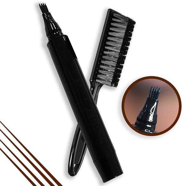 Four-pronged Beard Pen Beard Filling Pen Beard Pencil And Beard Brush Combination Hanzuva