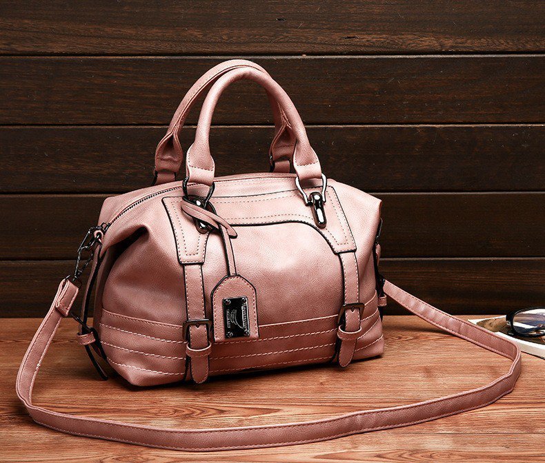 Shoulder Messenger Portable Boston Bag Single Shoulder Bag Soft Leather Trendy Bag