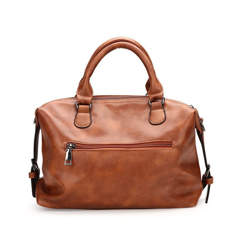 Shoulder Messenger Portable Boston Bag Single Shoulder Bag Soft Leather Trendy Bag