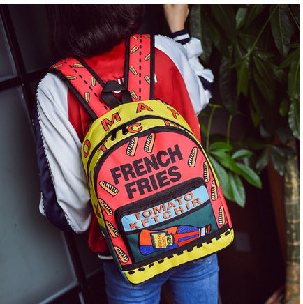 Graffiti print colorful Harajuku Japanese backpack Hanzuva