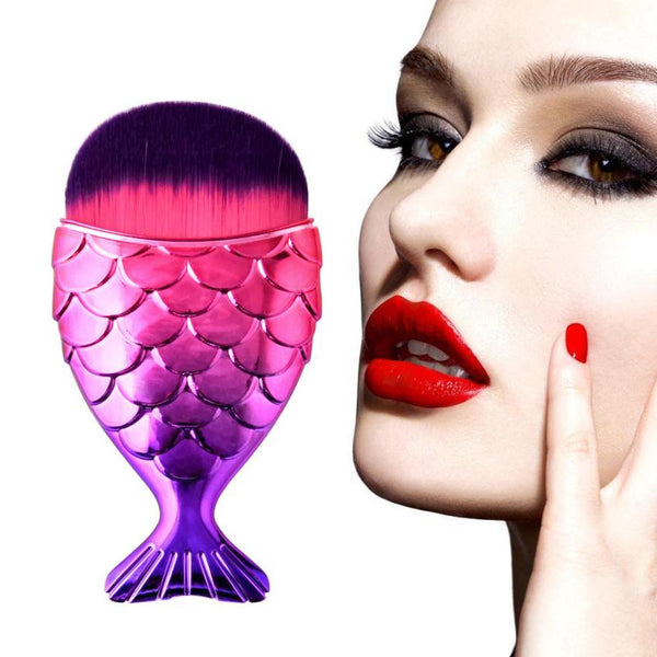 Fish Scale Makeup Brush Fishtail Bottom Brush Powder Blush Makeup Cosmetic Brushes Hanzuva