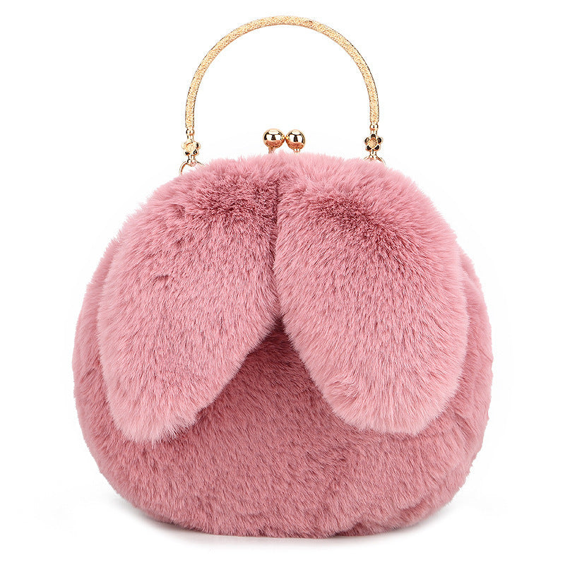 Fashion chain ear plush handbag Hanzuva