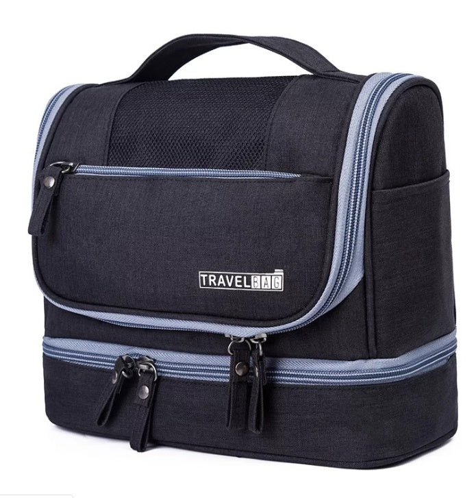 New cationic waterproof large capacity cosmetics dry and wet wash bag two-layer cosmetic bag Hanzuva